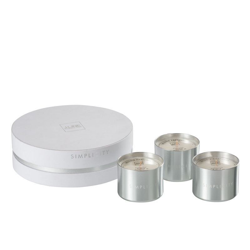 Scented Unscented Flameless Designer Candle, 12cm H x 8.8cm W x 8.8cm D, Silver