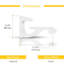 Support de tablette en aluminium Designer pour verre blanc de 5/8 po à 3/4 po, paquet de 2-733956828