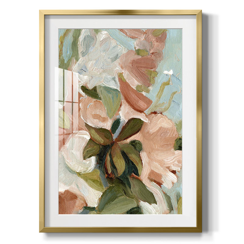 Motif rétro I, Oui, Papier avec cadre doré