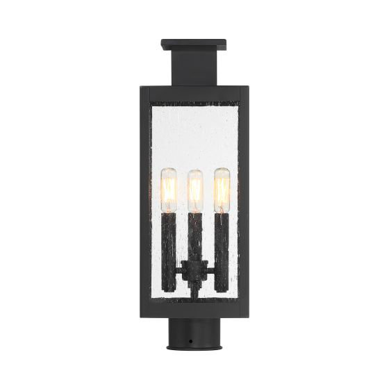 Ascott 3-Light Outdoor Post Lantern in Matte Black