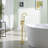 Double Handle Floor Mounted Freestanding Tub Filler Faucet with Handshower-74708627
