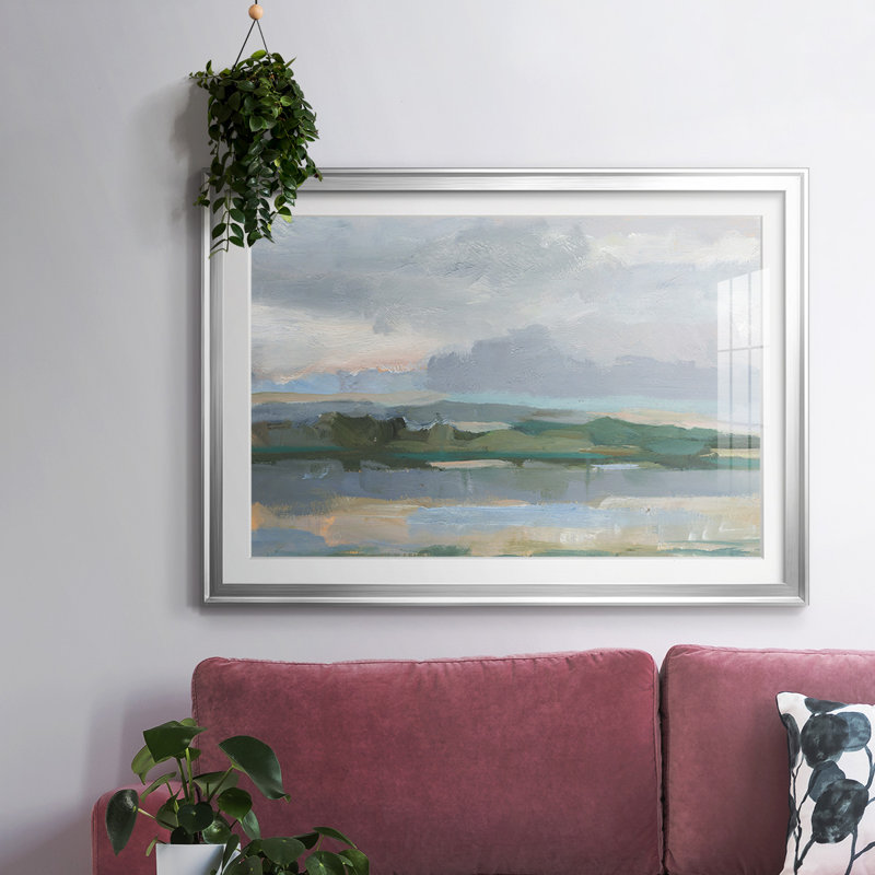 Étude Twilight Vista II - encadrée, impression encadrée avec verre biseauté mat, Argent, H 30 po x l 44 po x P 1,5 po