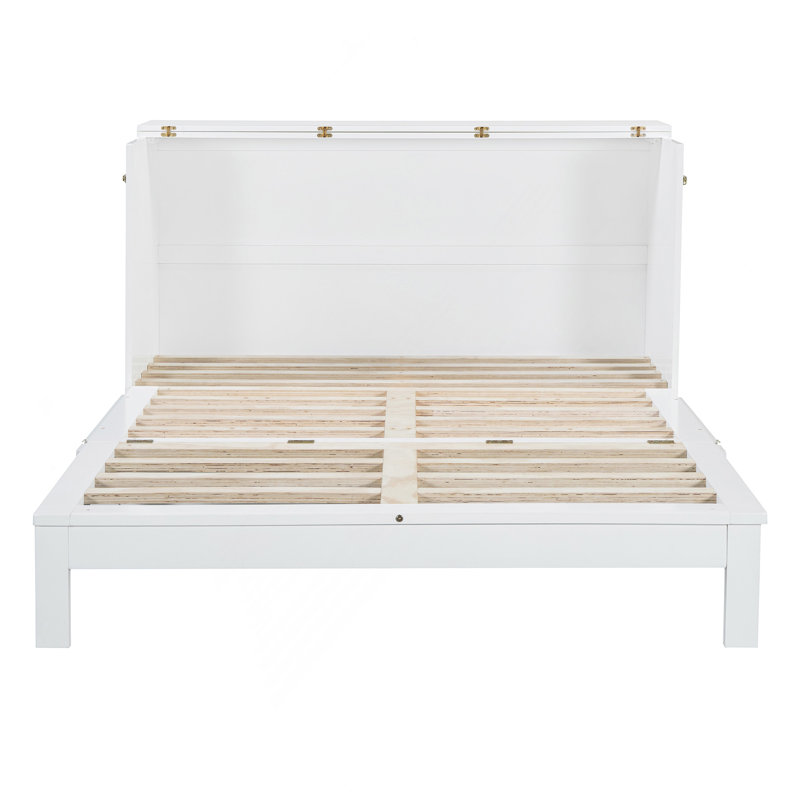Grand lit escamotable avec grands tiroirs, Blanc