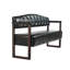 Banc avec dossier capitonné et garniture cloutée-1898850311
