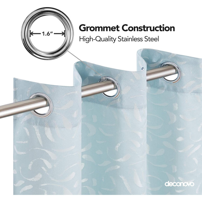 Blackout Curtain Pair, 140cm wide x 240cm high, Light sky blue