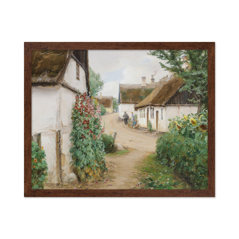 Jour d'été dans un village, Poster, Brown Framed, 11"H x 14"W