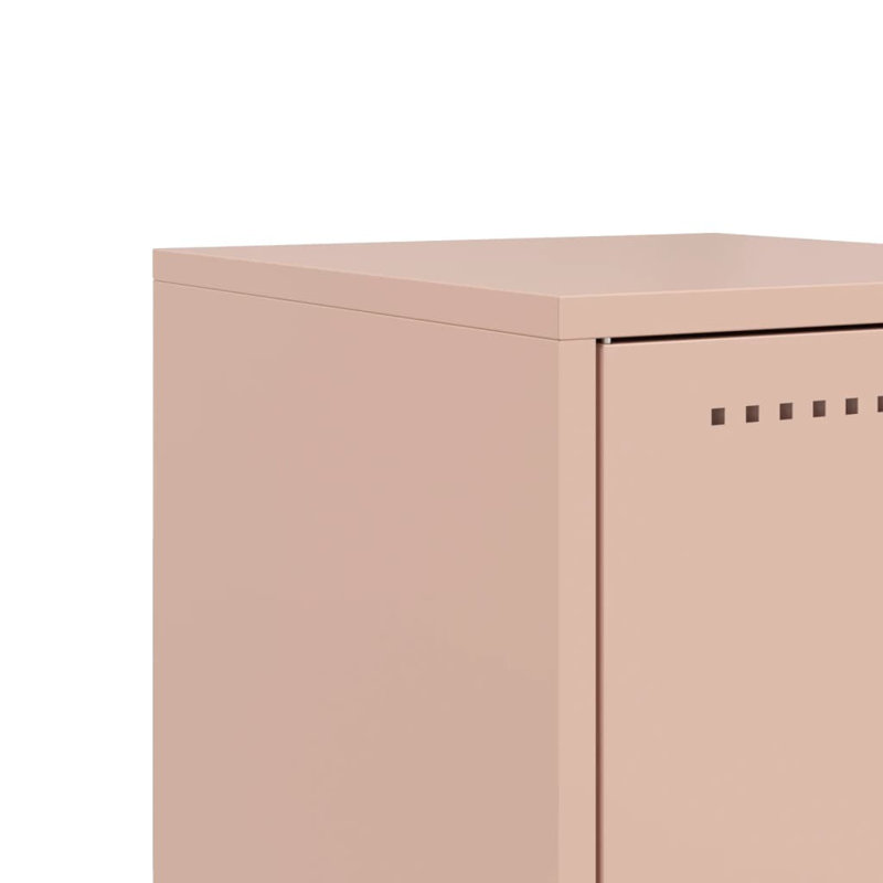 Aujah 36cm W Steel Bedside Table, Pink
