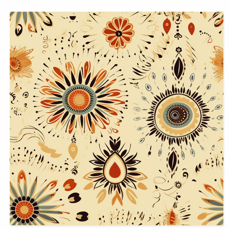 «Abstract Bohemian Mandala V Bohemian», reproduction d'art non encadrée, H 12 po x l 12 po