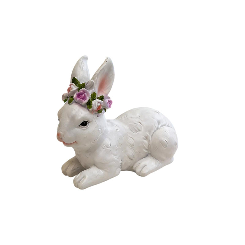 Lapin de Pâques Figurine lapins en résine, White