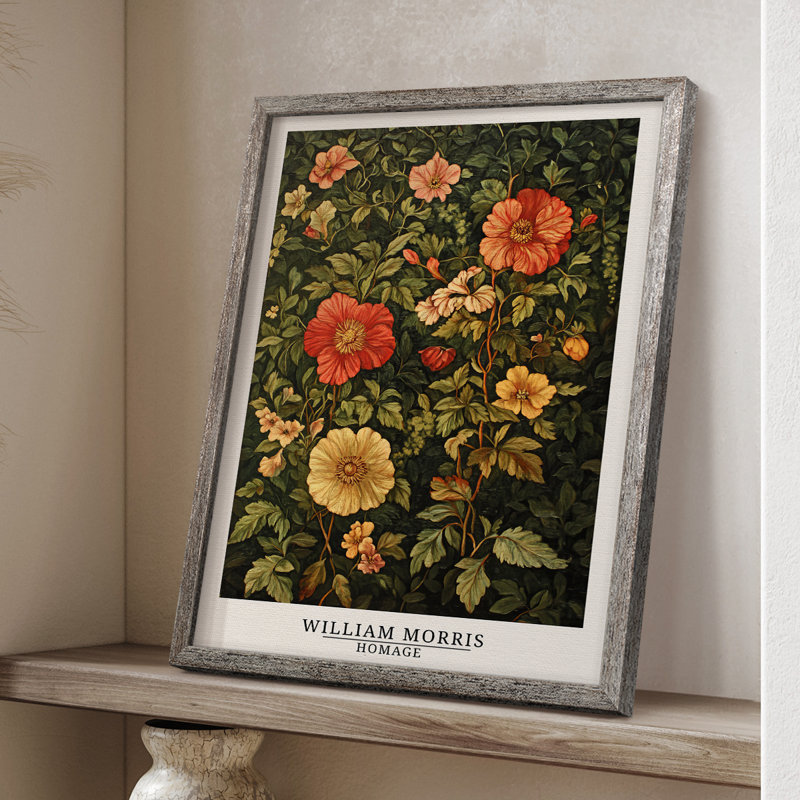 Imprimé encadré en bois massif de la série CMxxxl de William Morris, H 11 po x l 9 po