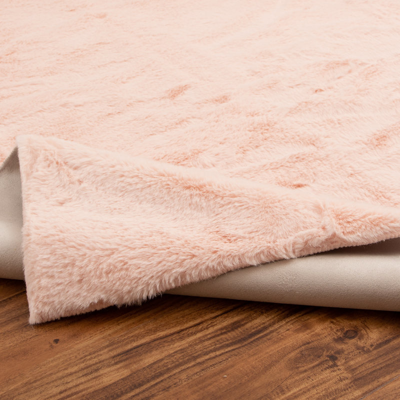 Tapis rose clair à poils longs Avetta, Rectangle 3 pi 1 po x 5 pi