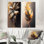«Gold Abstract Leaves», 2 pièces sur toile
