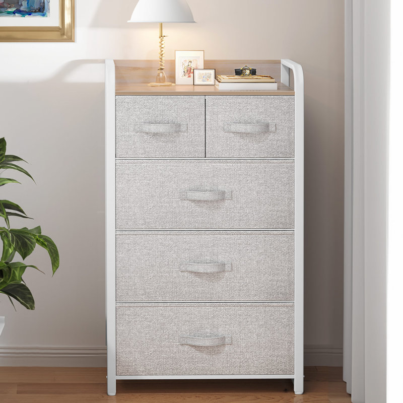 Commode Jamuna, Blanc / gris clair
