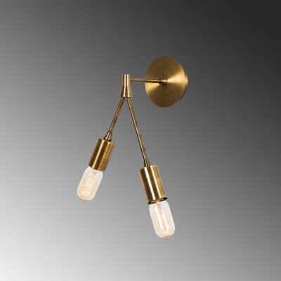 Lampe murale rétro en métal, design moderne, 13,8 x 6,3 x 13,8 pouces | 2 x douilles E27 (40 W maximum) | Éclairage pour la maison Elegant Glam | Certifié IP20 | Parfait pour le salon, la chambre à coucher et le couloir
