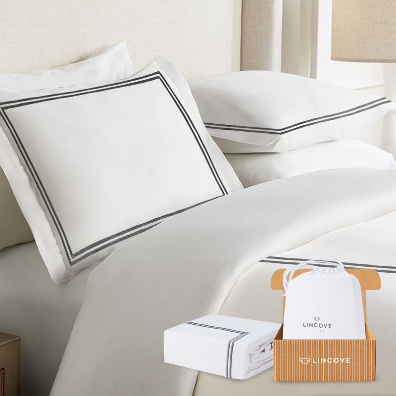 Ensemble de housse de couette de luxe Lincoln Collection - Tropez 100% satin de coton ultra doux