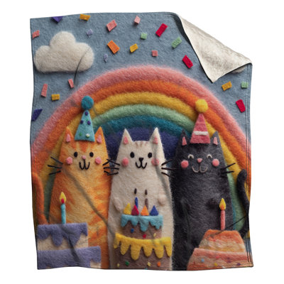 Cats With Birthday Cakes Blankets