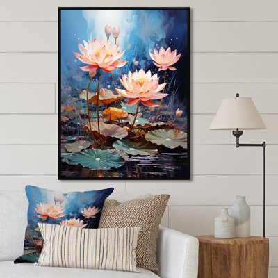 Fleurs de lotus étang harmonie sur toile
