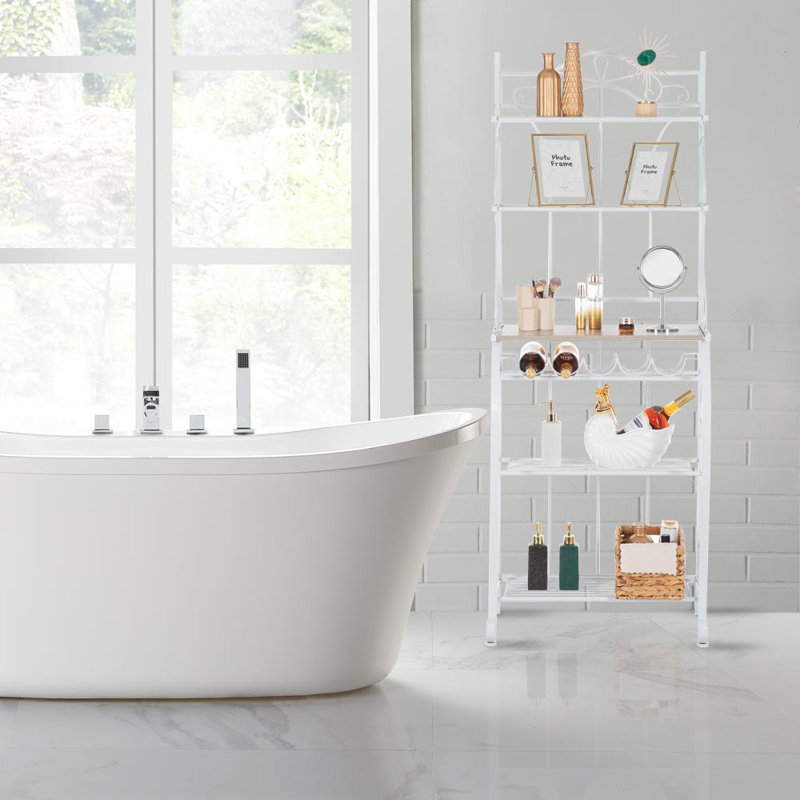 Étagère de boulanger standard 25 po Ahinara compatible avec les micro-ondes, Blanc