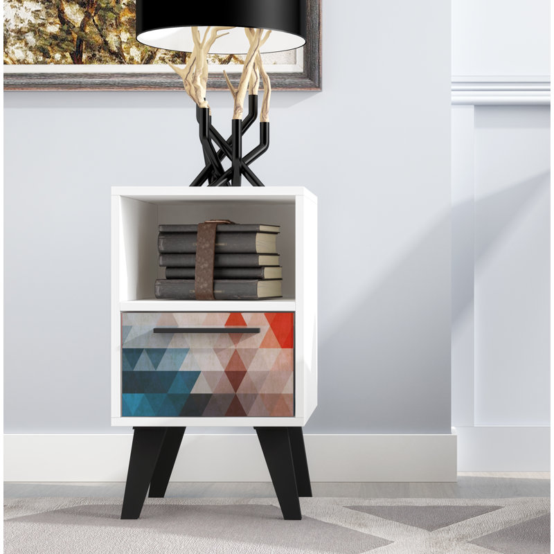 Gorby 13'' W Nightstand, Red/Blue