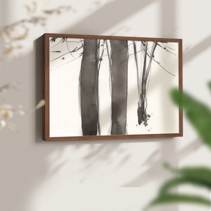 Under the Winter Tree II -Framed Print - Restickable, H 11 po x l 14 po, Noyer