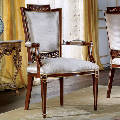 Chaise avec accoudoirs grise