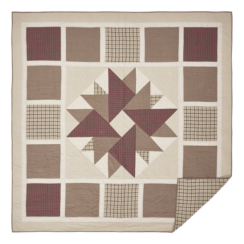 Cider Mill Red and Tan Cotton Queen Quilt