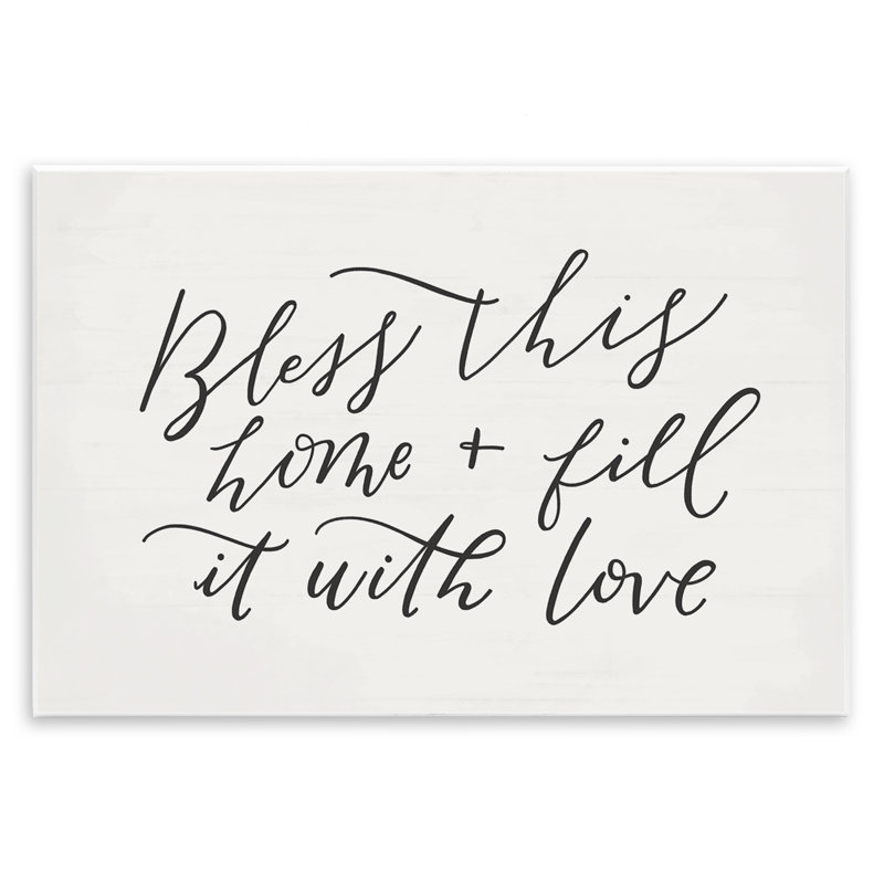 «Bless this home with love», H 13 po x l 19 po