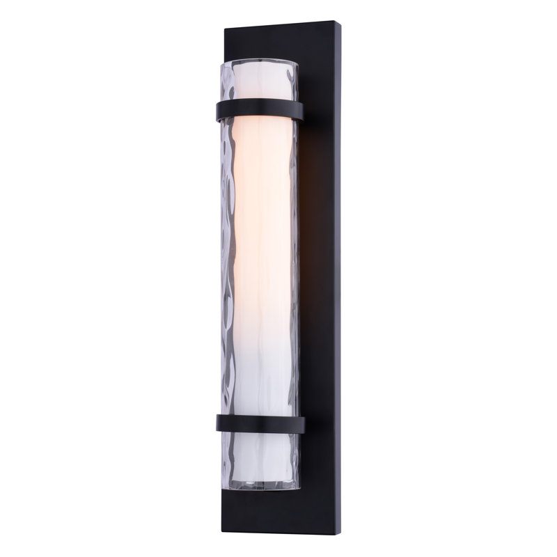 Amada Single 1-Light Flush Mount Vanity Wall Sconce, Matte Black