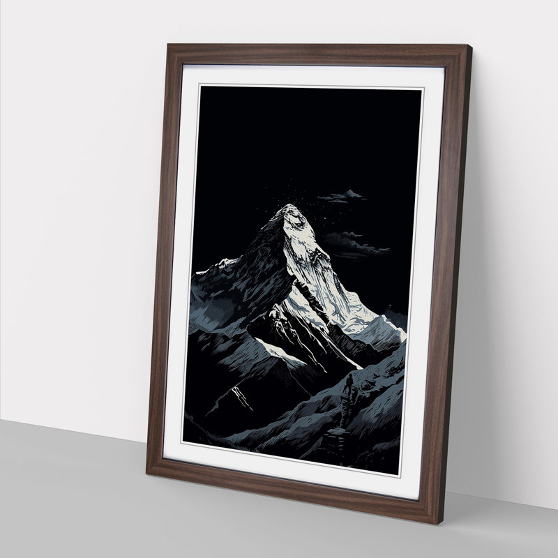 Mount Everest Line - Framed Print, 64cm H x 46cm W x 2cm D, Walnut Framed