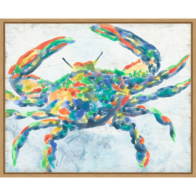 «Rainbow Crab II» par June Erica Vess, reproduction d'art sur toile encadrée