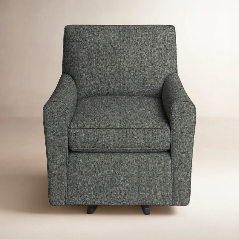 Mikeno Upholstered Swivel Armchair, Macarena Gray Performance
