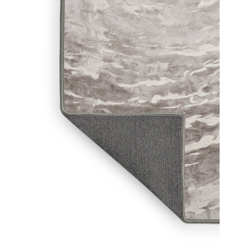 Tapis gris soyeux et moelleux, Rectangle 8 pi x 12 pi