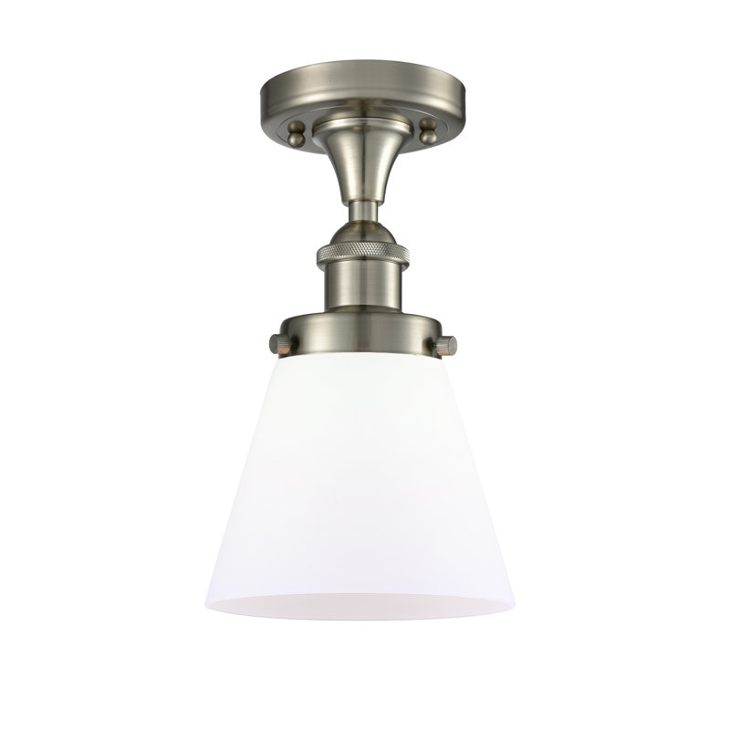 Plafonnier semi-encastré 1 lumière Wilmoth, Ampoule non incluse, Blanc mat, Nickel satiné brossé