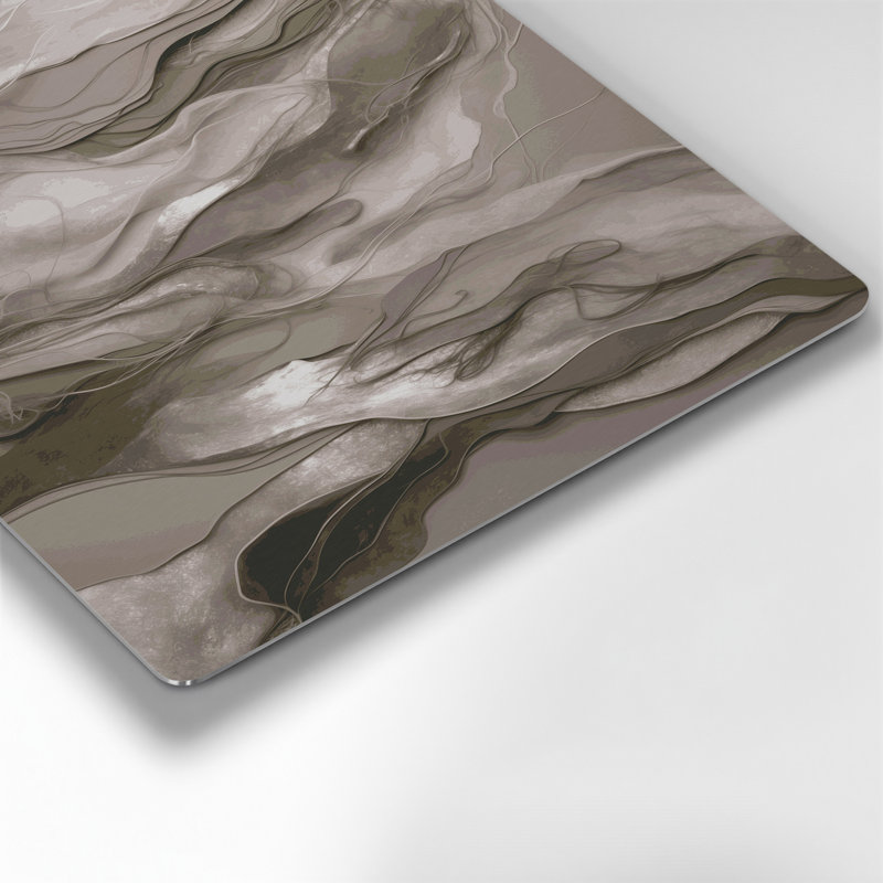 Abstrait paysage 98, art mural gris en métal, H 20 po x l 24 po