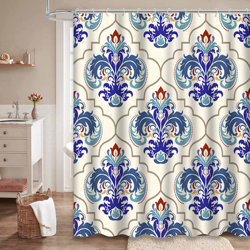 Rideau de douche turc avec 12 crochets, L 72 po x l 78 po
