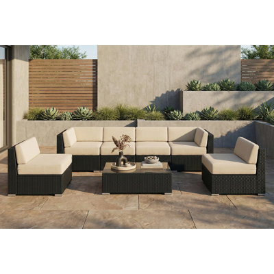 6-Seater Outdoor Sectional with 6-inch Rainshield Cushions - No Assembly