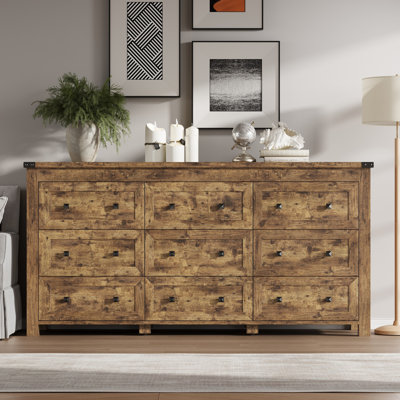 9-Drawer Dresser for Bedroom, Modern Wide Chest of Drawers, Wooden Storage Organizer