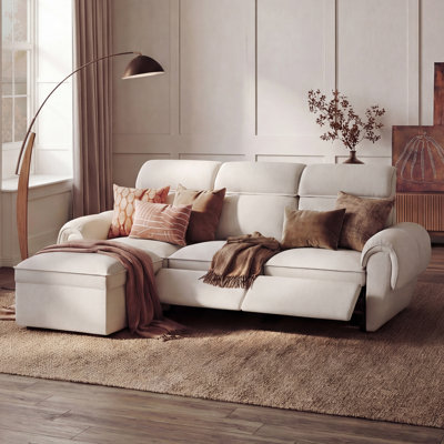 3 Seater Modular Sectional Sofa With 1 Ottoman, Couch With Storage