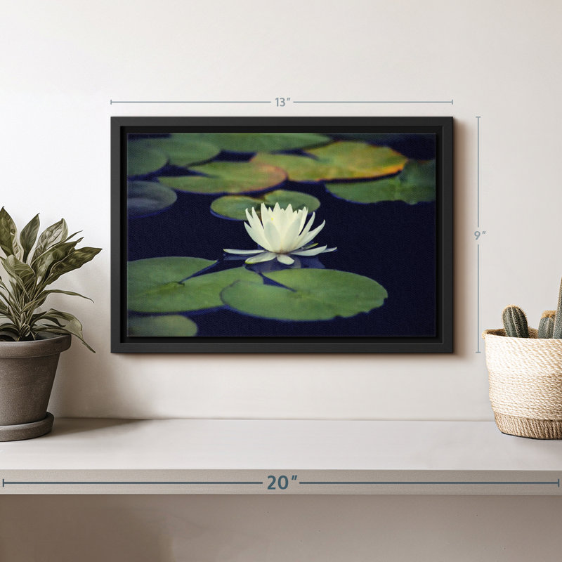 Floral et botanique «Lotus et feuilles», H 9 po x l 13 po