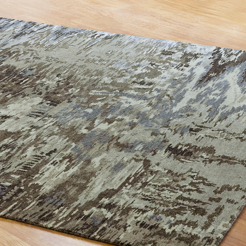Siale Wool Camouflage Area Rug, Rectangle 8' x 10'