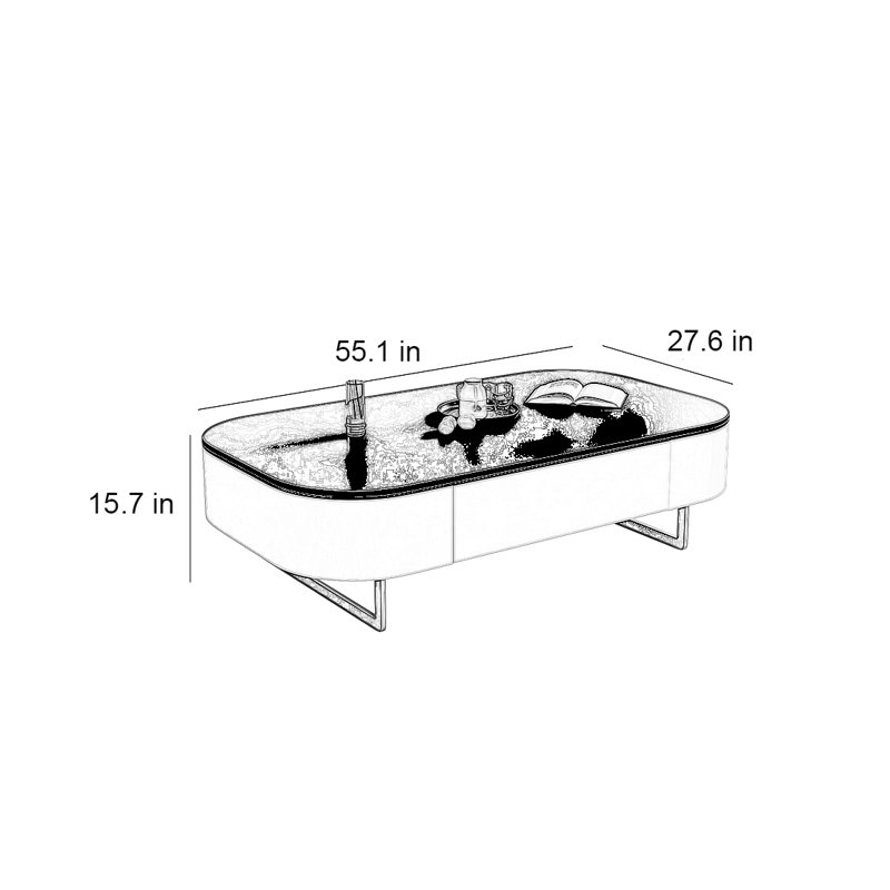 Israh, 15.7" H x 55.1" L x 27.6" W