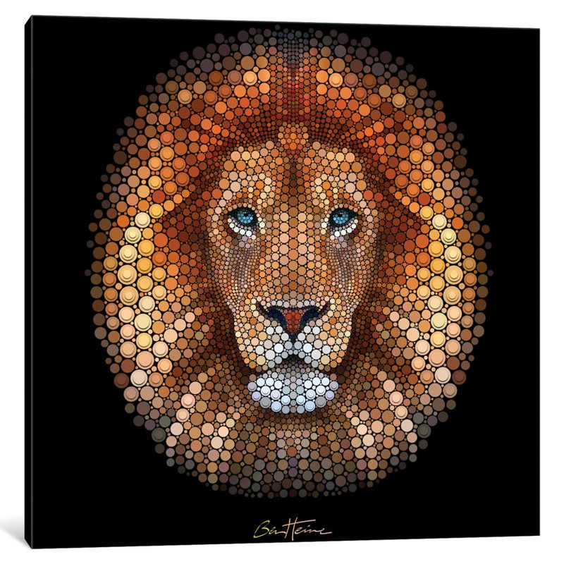 Lion by Ben Heine - Print on Canvas, 45.72 cm H x 45.72 cm W x 1.91 cm D, Wrapped Canvas