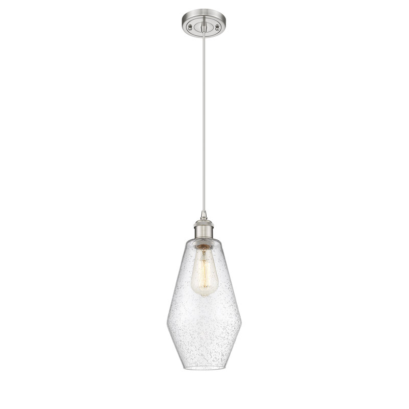 Luminaire suspendu simple à 1 lumière Gabbie, Nickel satiné brossé