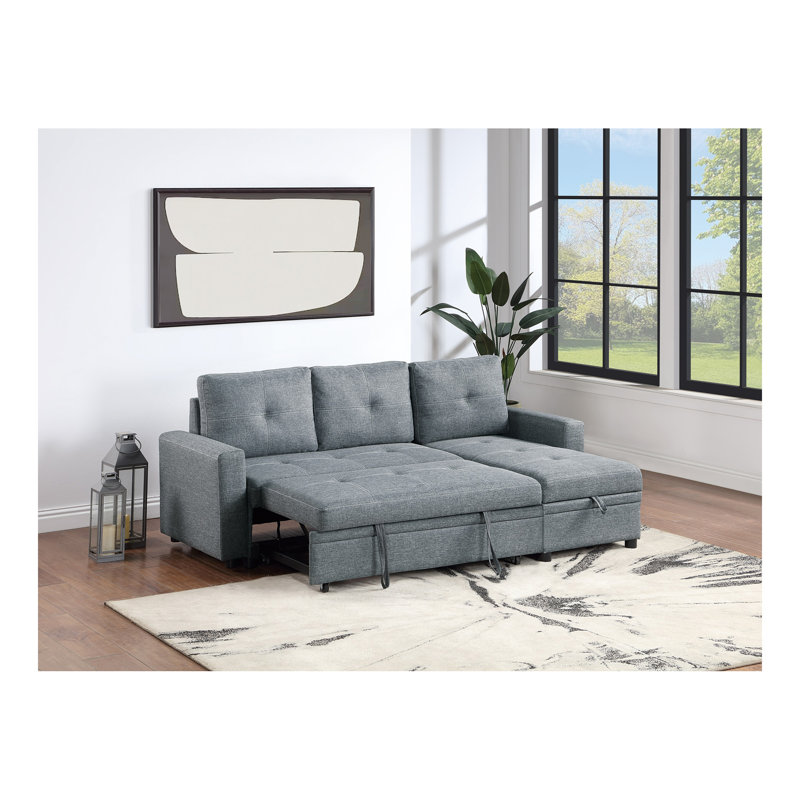 Canapé modulaire convertible noir et gris