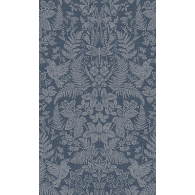 Sage Floral Stitch Damask Wallpaper