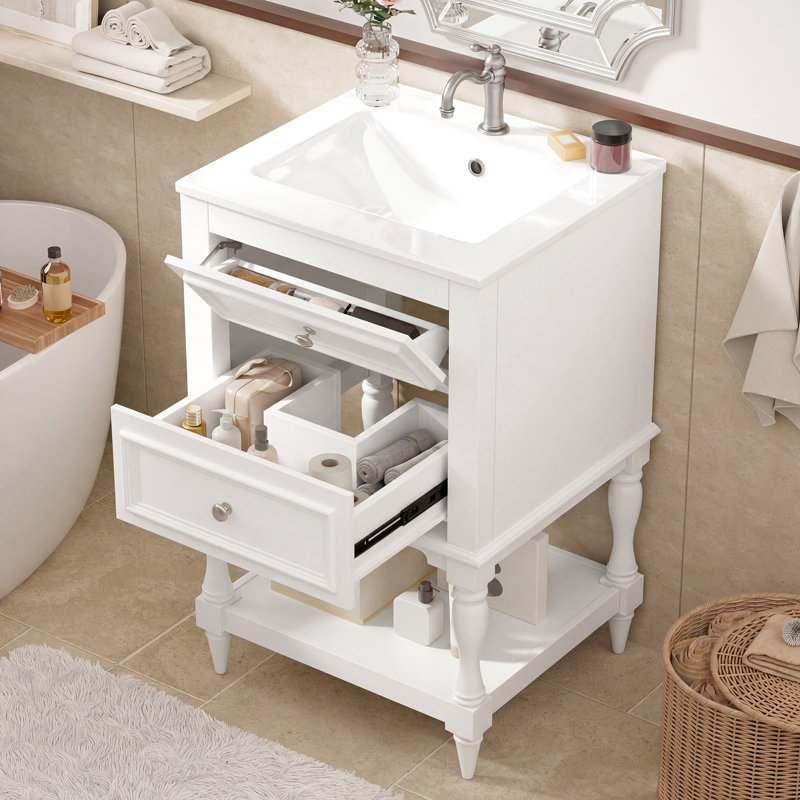 Single Bathroom Vanity with Ceramic Top