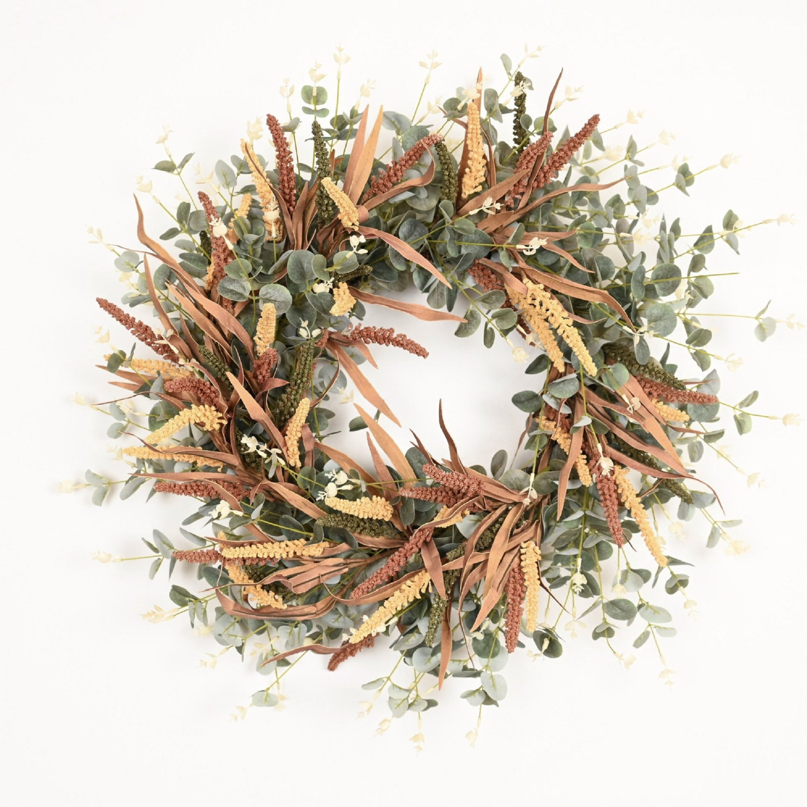 24" Handcrafted Eucalyptus Thanksgiving Wreath