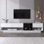 Modern High-gloss Tv Media Unit - White Storage Cabinet With 3 Drawers & Open Shelves (150cm)