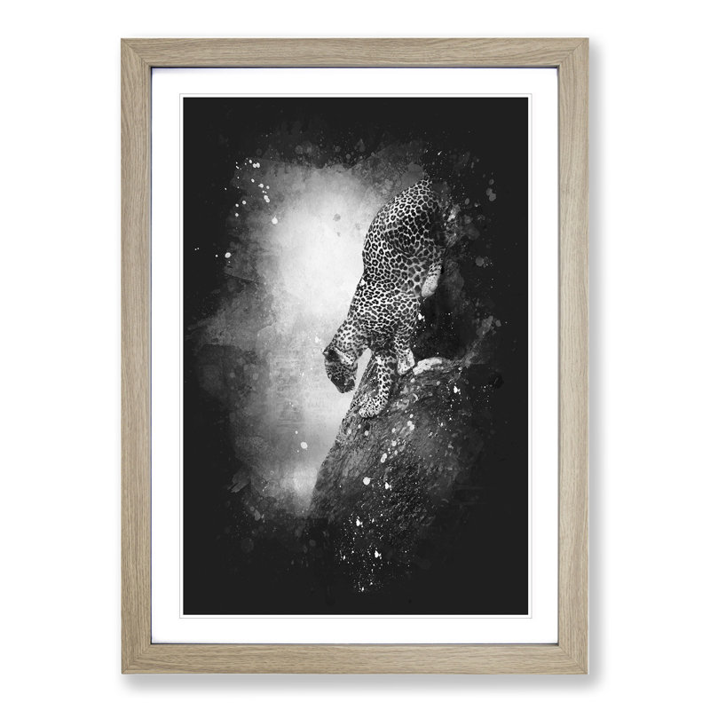 Leopard Vol.5 - Picture Frame Graphic Art, 48cm H x 36cm W x 2cm D, Oak Framed