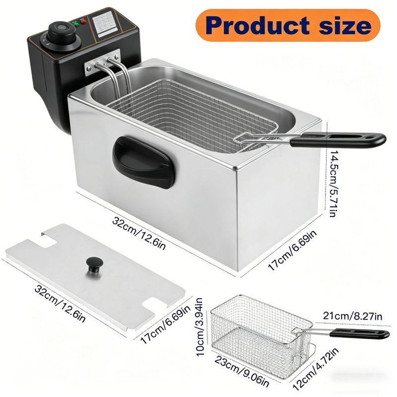 Friteuse électrique en acier inoxydable